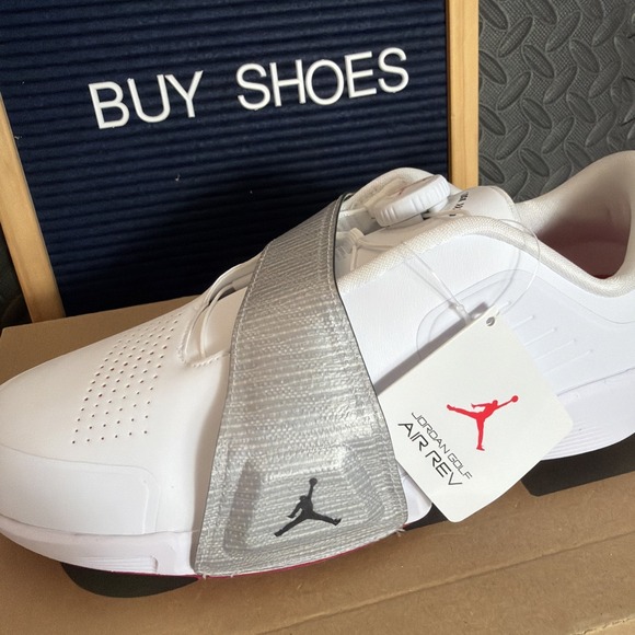 Nike Air Jordan Air Rev Golf Shoes Size 9.5 White  Black / Metallic Silver main image 5